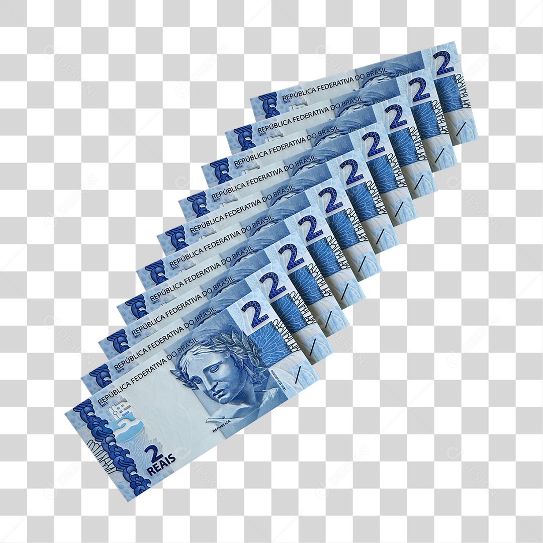 2 Reais Notas Cédula Dinheiro PNG Transparente