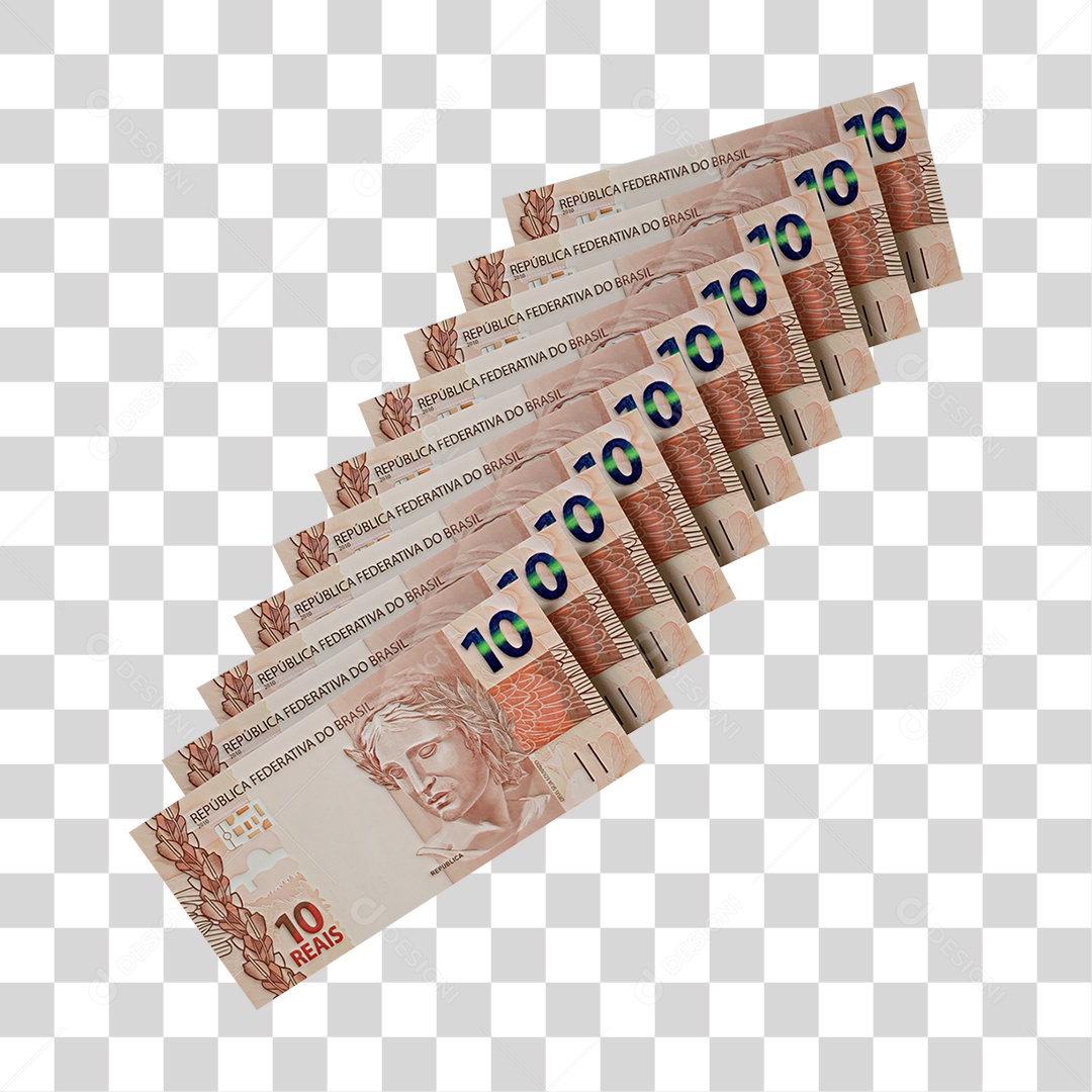 10 Reais Notas Cédula Dinheiro PNG Transparente