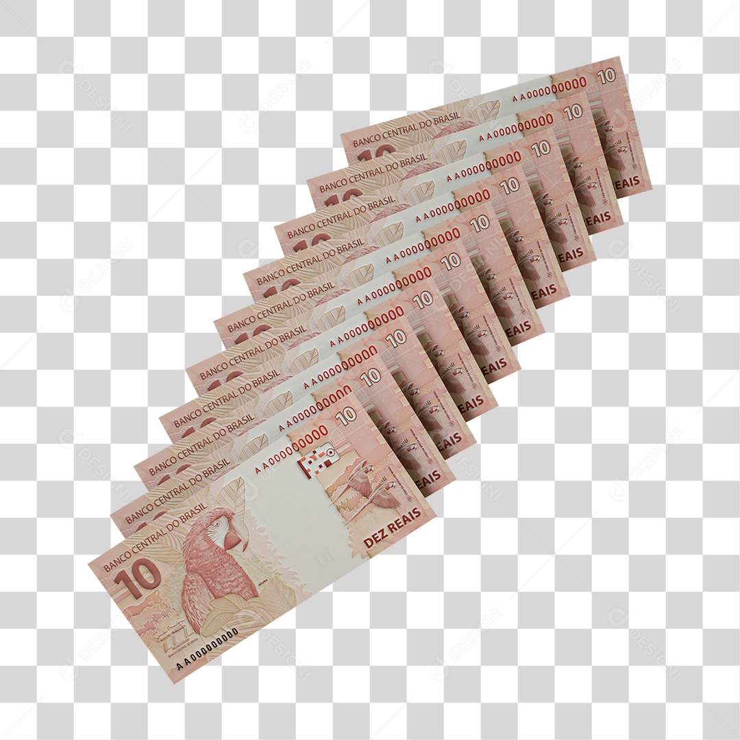 10 Reais Notas Cédula Dinheiro PNG Transparente