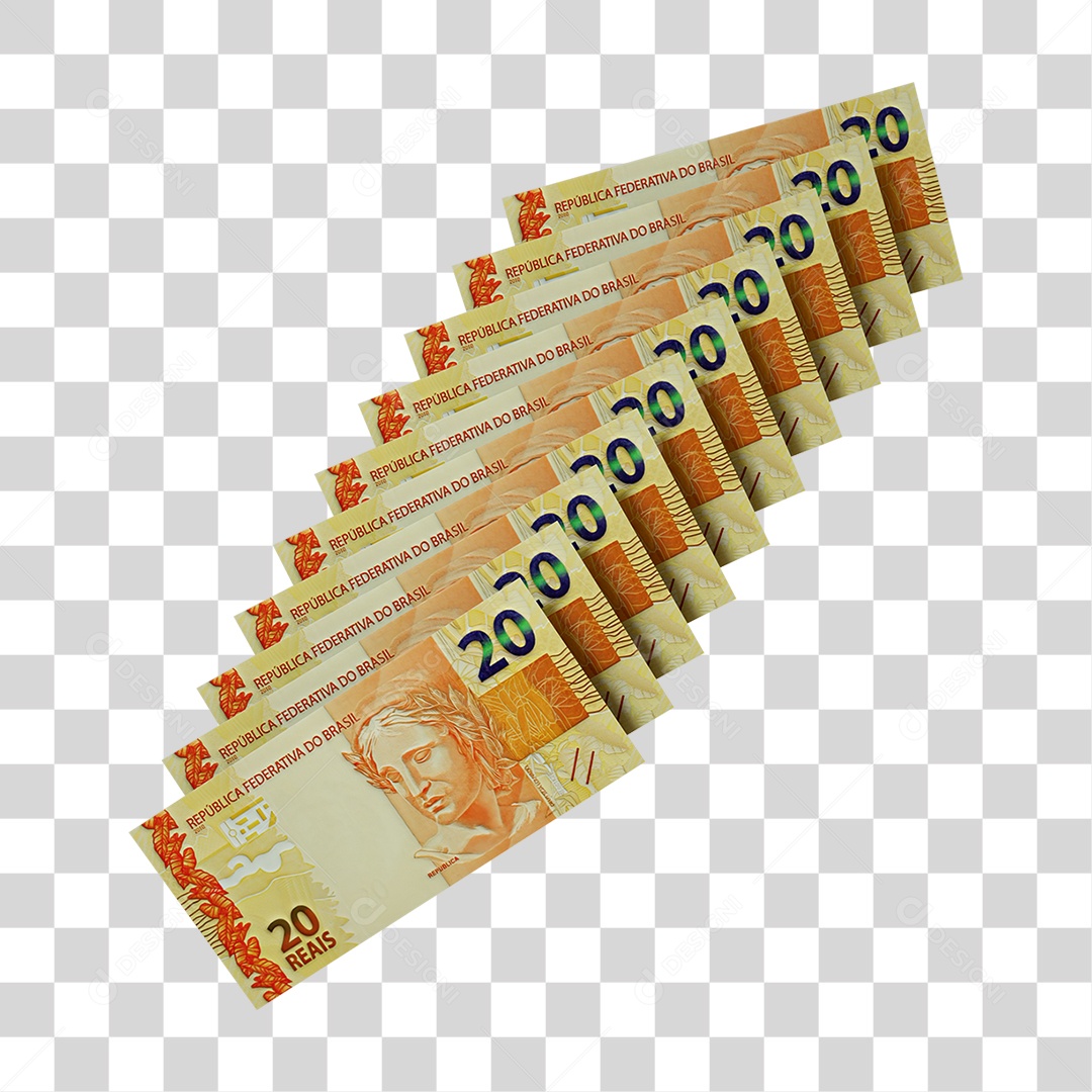 20 Reais Notas Cédula Dinheiro PNG Transparente