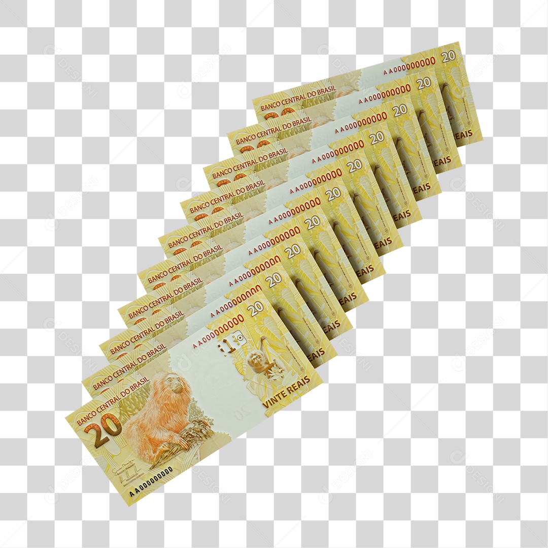 20 Reais Notas Cédula Dinheiro PNG Transparente