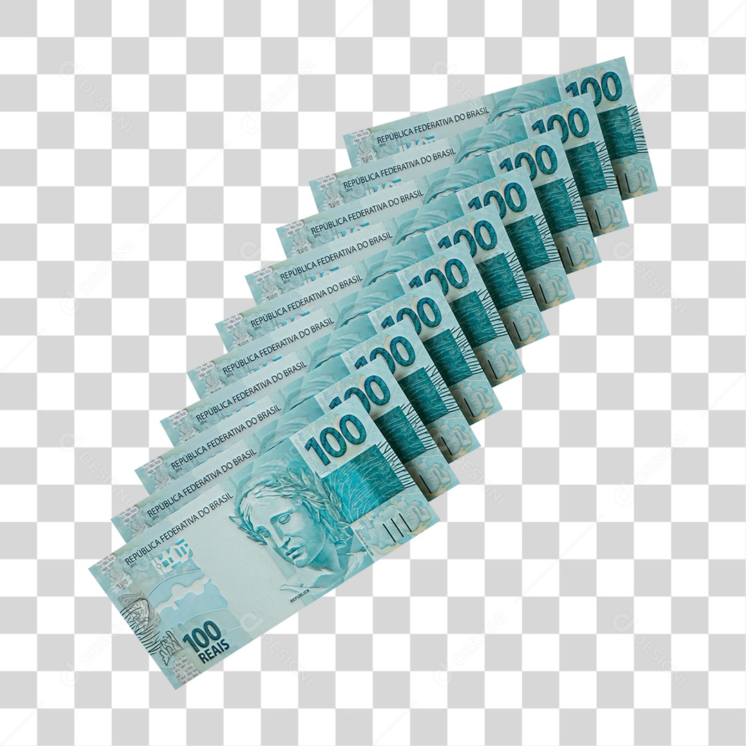 100 Reais Notas Cédula Dinheiro PNG Transparente