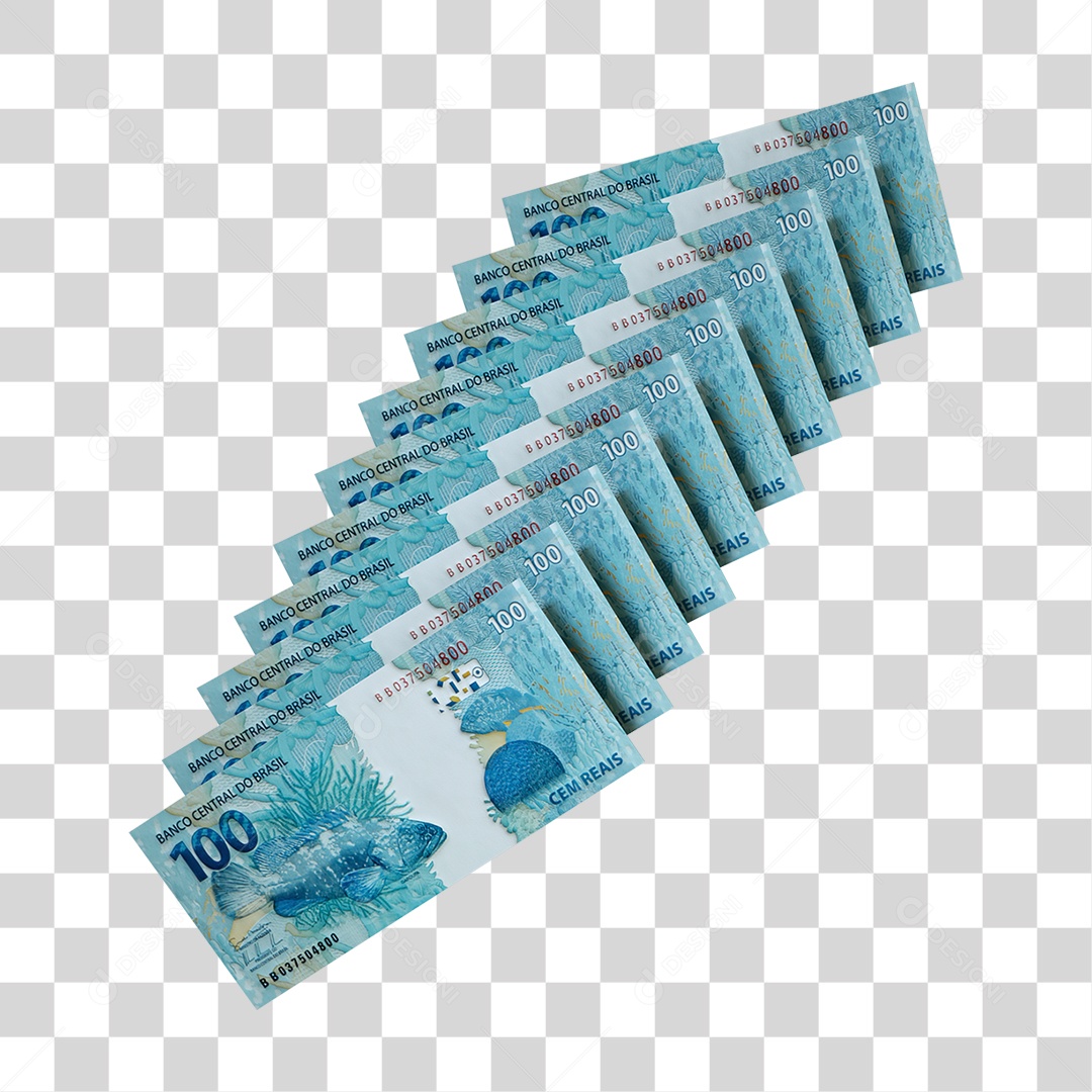 100 Reais Notas Cédula Dinheiro PNG Transparente