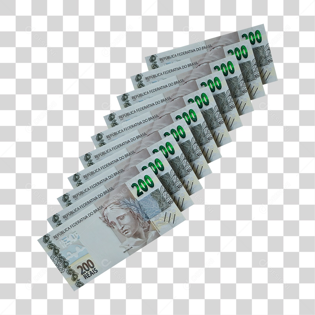 200 Reais Notas Cédula Dinheiro PNG Transparente