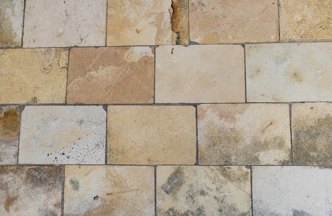 Vista aproximada fundo textura de piso de pedras