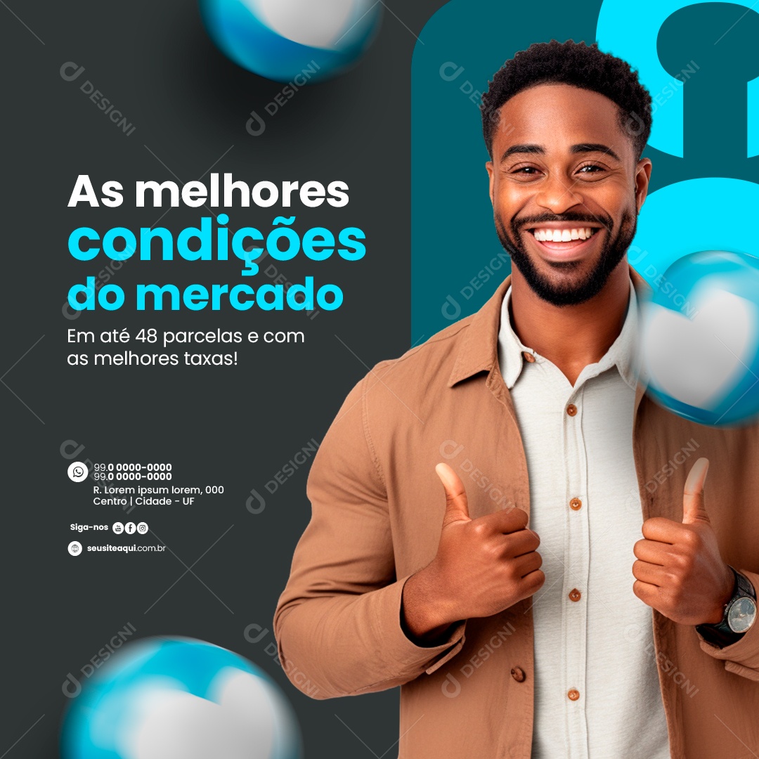 Agencia de Veículos Concessionária As melhores condições Social Media PSD Editável