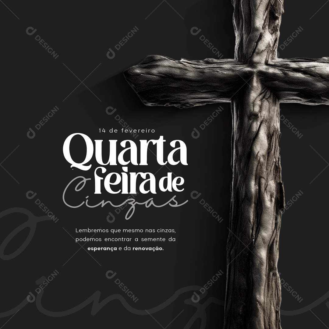 Ash Wednesday February 14th Social Media PSD Editable