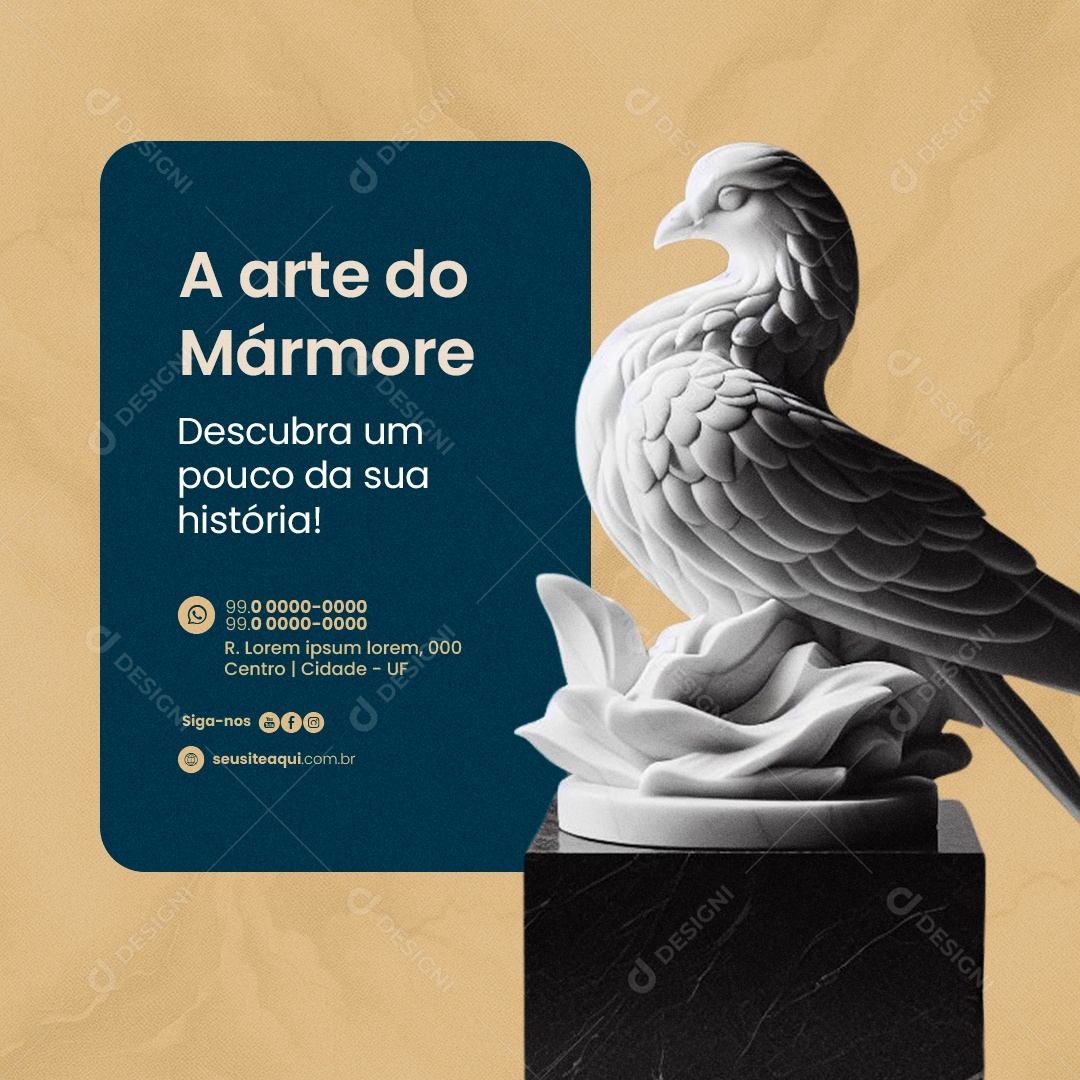 Marmoraria A arte do Mármore Social Media PSD Editável
