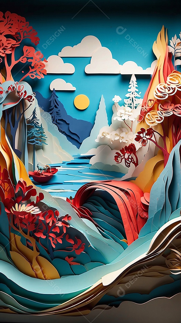 Olimpíadas uma arte recortada em papel com os recordes dos jogos olímpicos ganha vida mostrando o espírito determinado de um esportista IA generativa