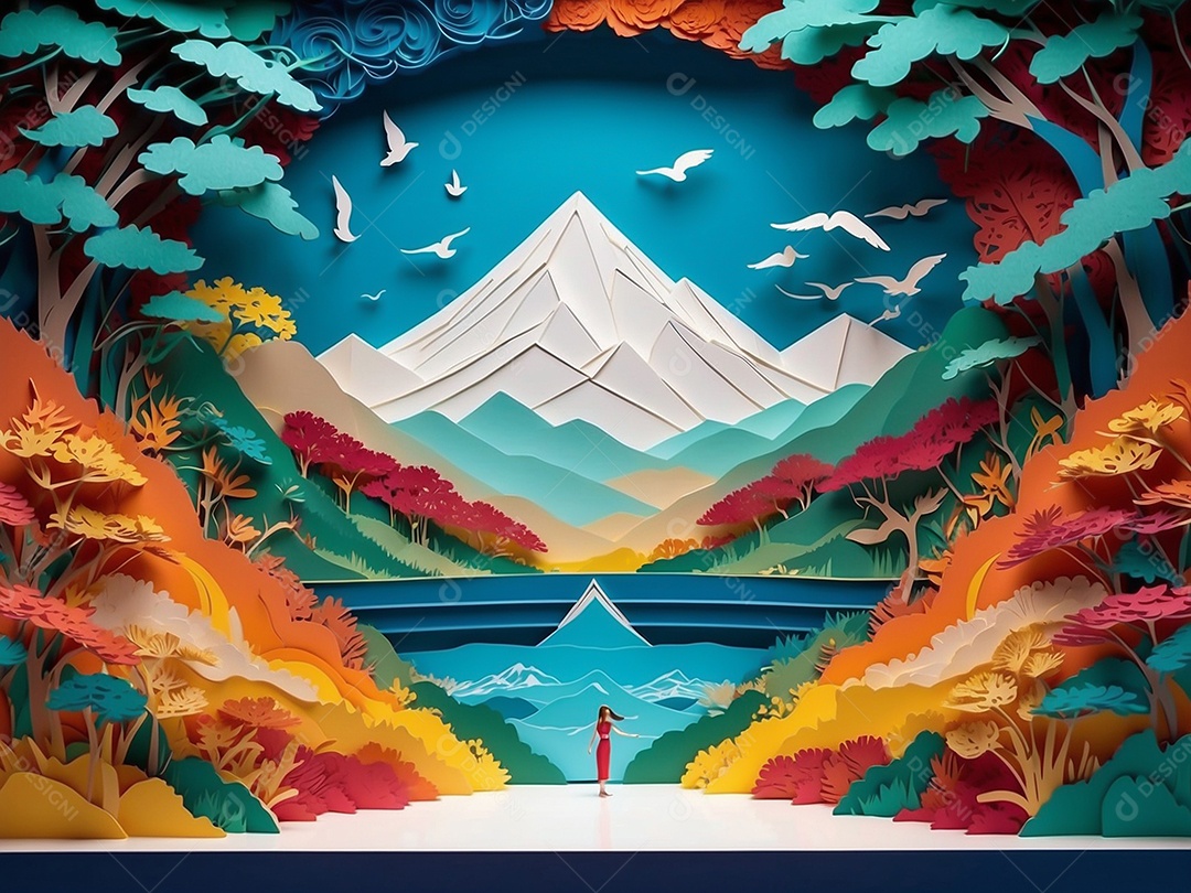 Olimpíadas uma arte recortada em papel com os recordes dos jogos olímpicos ganha vida mostrando o espírito determinado de um esportista IA generativa