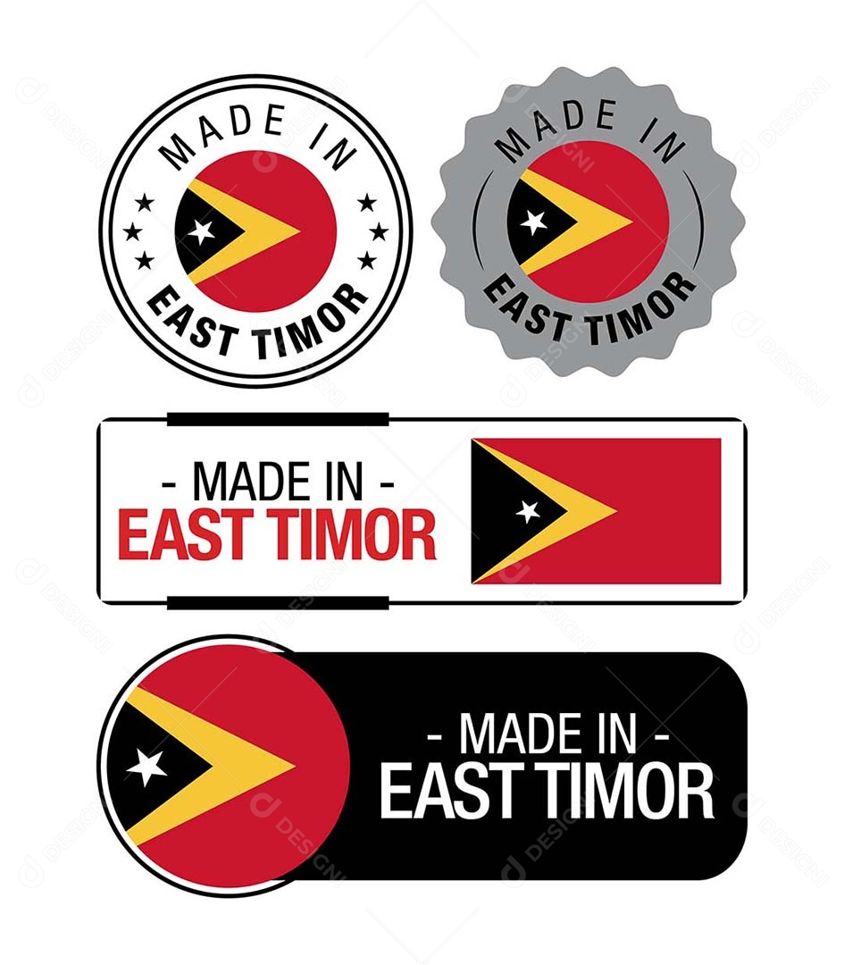 Etiquetas Made in Timor Leste Ilustração Vetor EPS