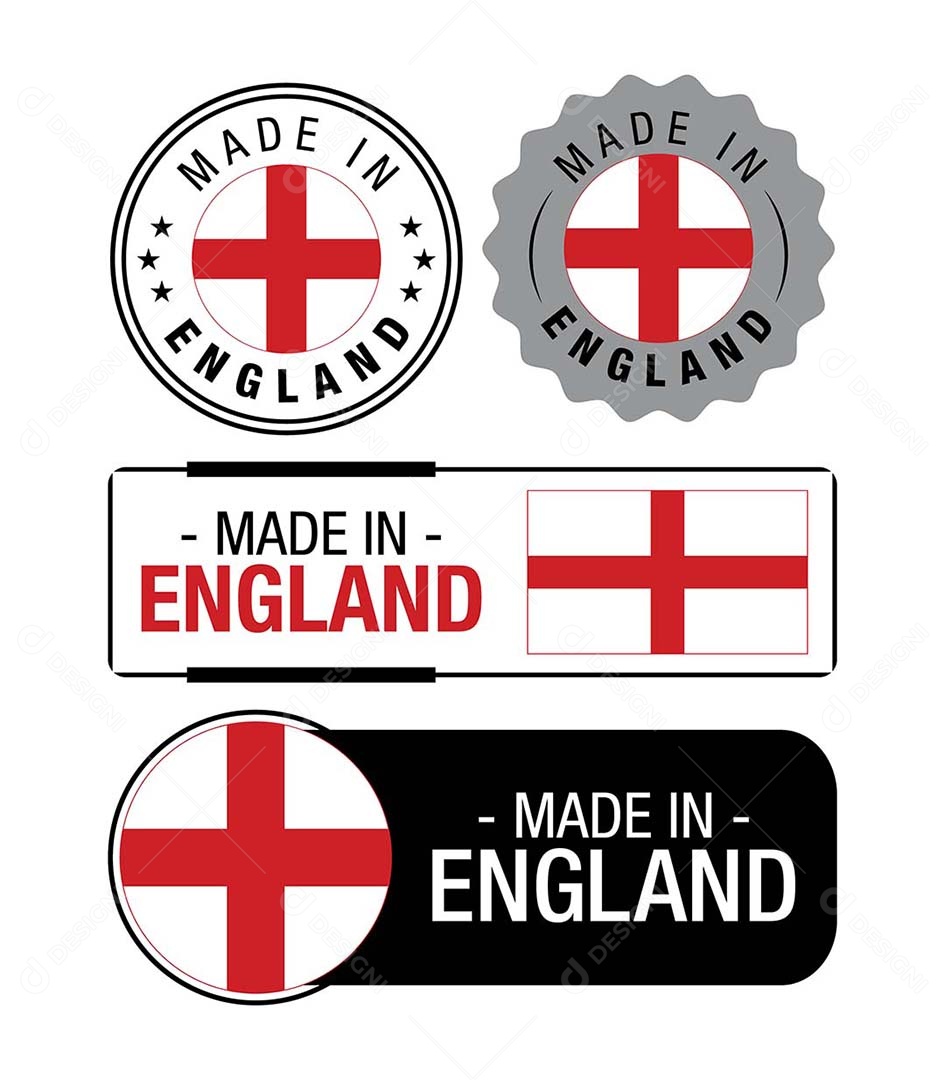 Etiquetas Made in Inglaterra Ilustração Vetor EPS