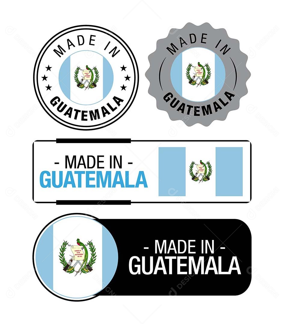 Etiquetas Made in Guatemala Ilustração Vetor EPS