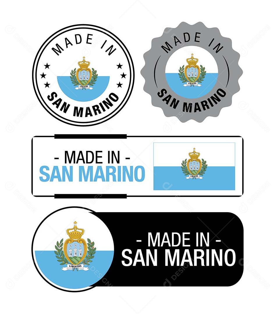 Etiquetas Made in San Marino Ilustração Vetor EPS