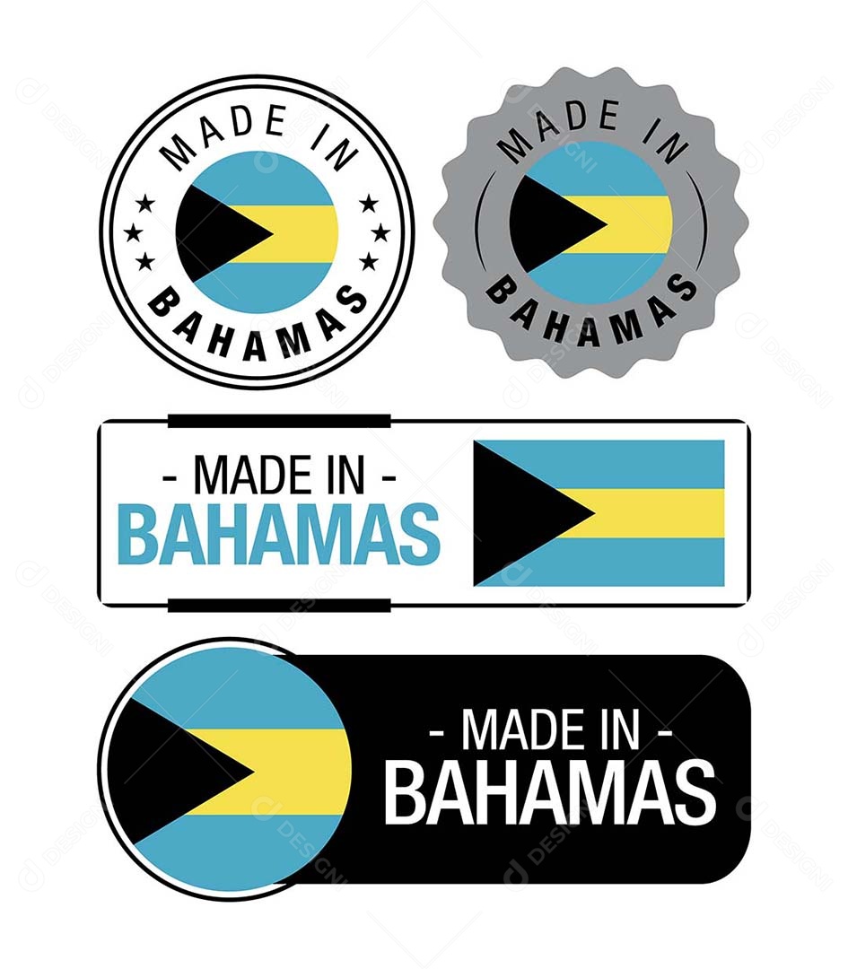 Etiquetas Made in Bahamas Ilustração Vetor EPS