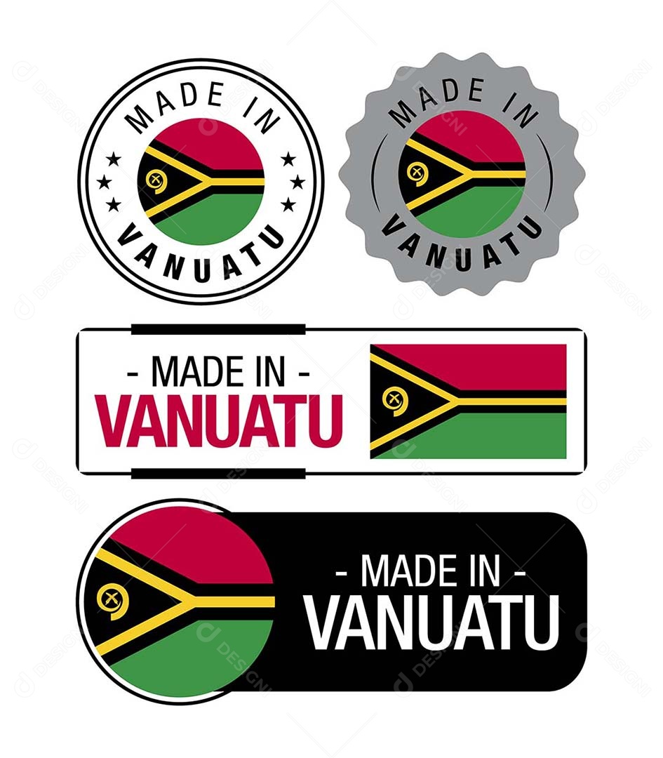 Etiquetas Made in Vanuatu Ilustração Vetor EPS