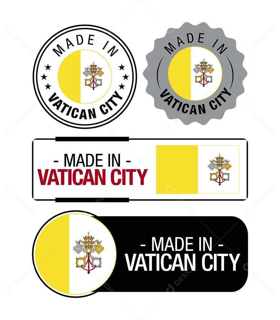 Etiquetas Made in Cidade do Vaticano Ilustração Vetor EPS