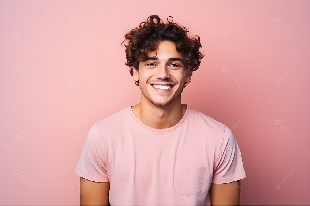 Retrato de jovem alegre sorrindo