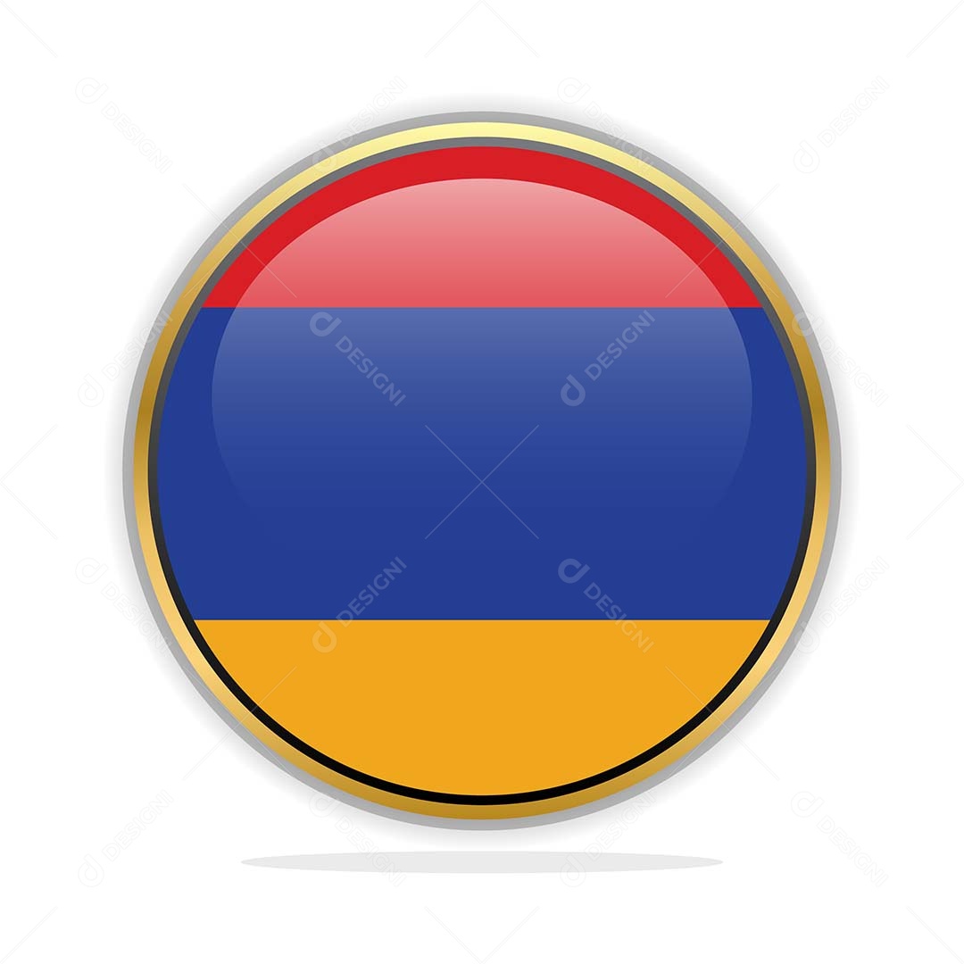 Botão da Bandeira da Armênia Ilustração Vetor EPS