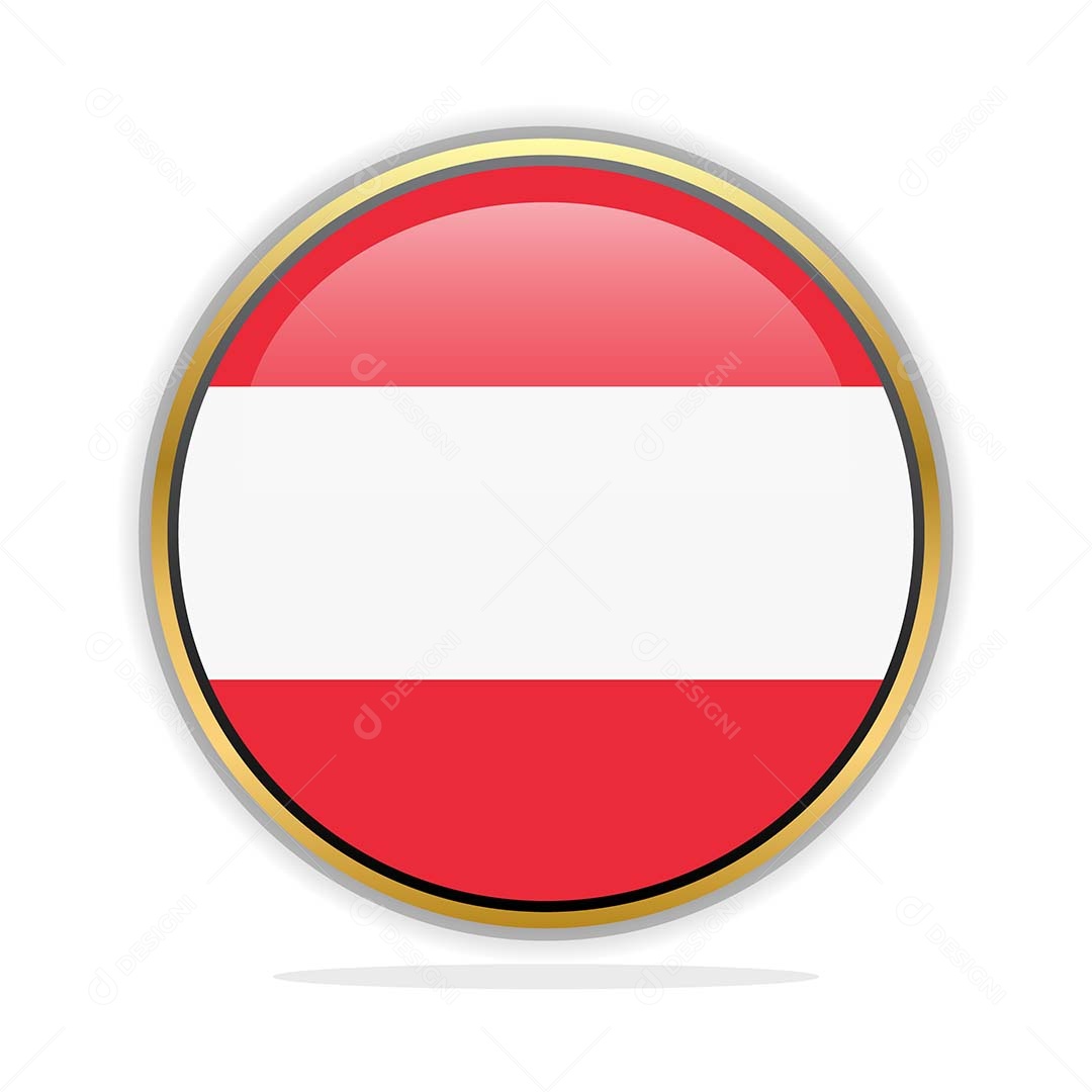 Botão da Bandeira da Áustria Ilustração Vetor EPS