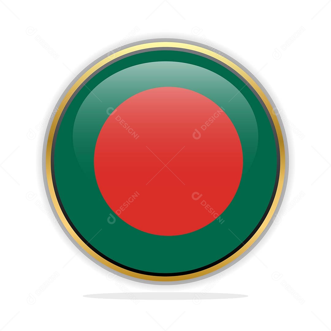 Botão da Bandeira de Bangladesh Ilustração Vetor EPS