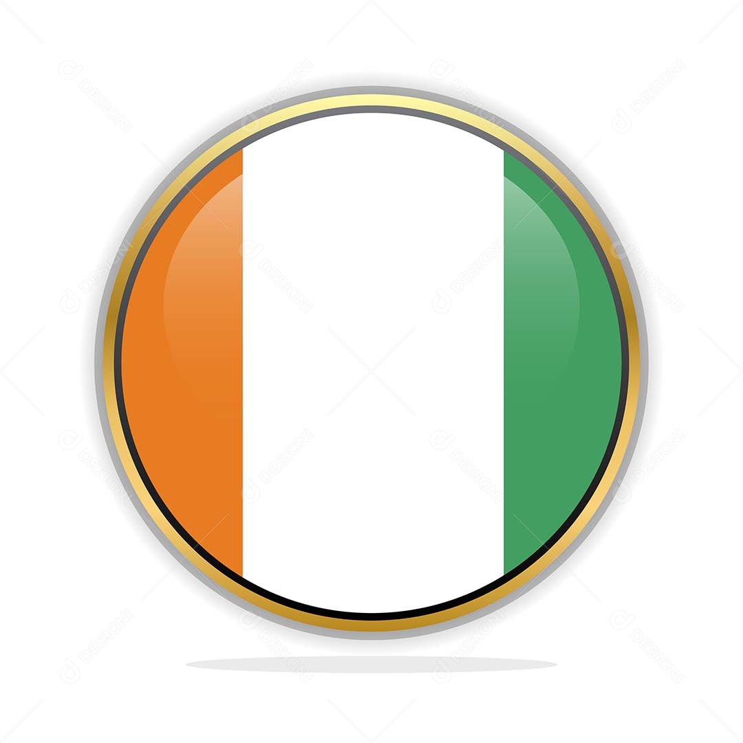 Botão da Bandeira da Costa do Marfim Ilustração Vetor EPS