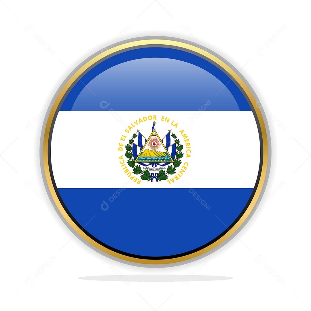 Botão da Bandeira de El Salvador Ilustração Vetor EPS