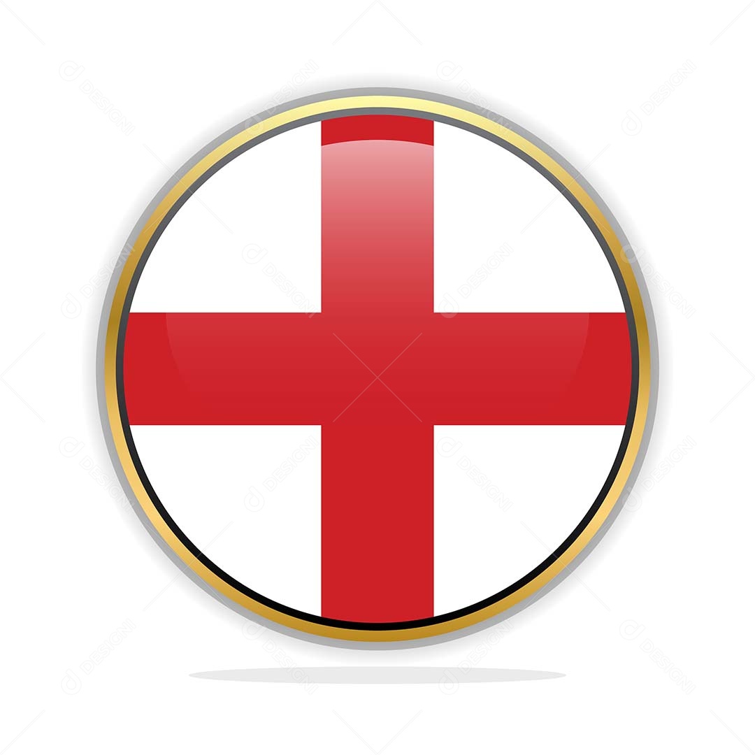 Botão da Bandeira da Inglaterra Ilustração Vetor EPS