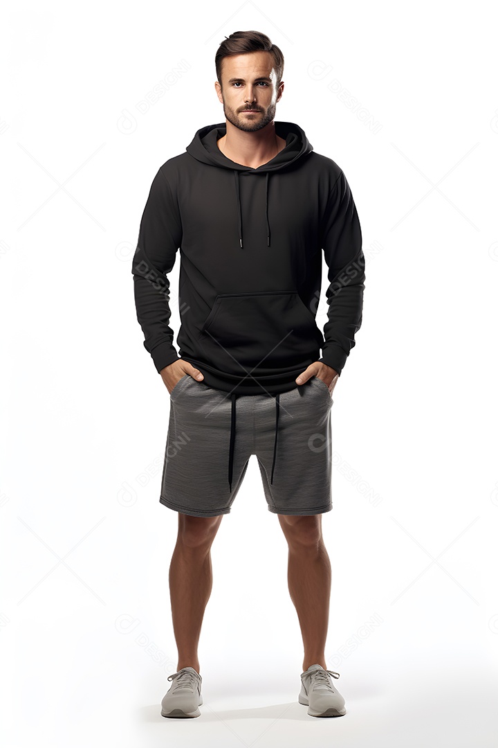 Retrato de um jovem esportista concentrado correndo