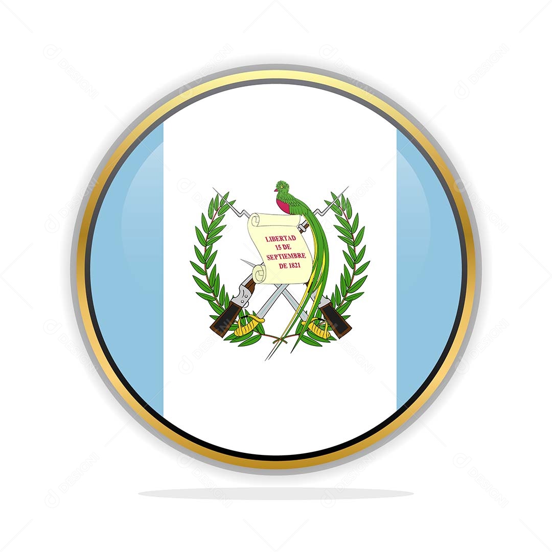 Botão da Bandeira da Guatemala Ilustração Vetor EPS