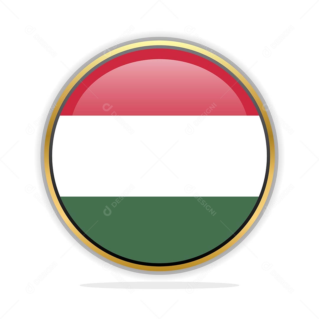 Botão da Bandeira da Hungria Ilustração Vetor EPS