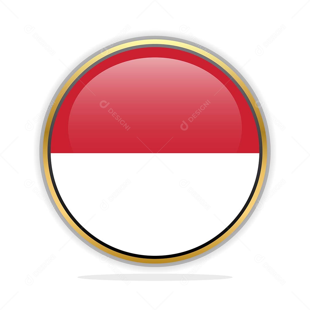 Botão da Bandeira do Indonésia Ilustração Vetor EPS