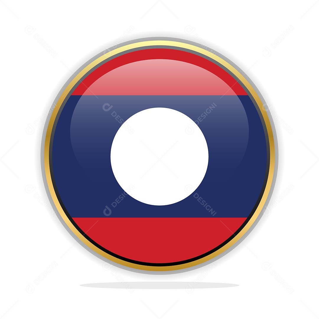 Botão da Bandeira de Laos Ilustração Vetor EPS