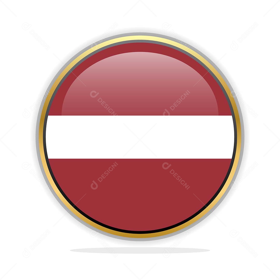 Botão da Bandeira da Letônia Ilustração Vetor EPS
