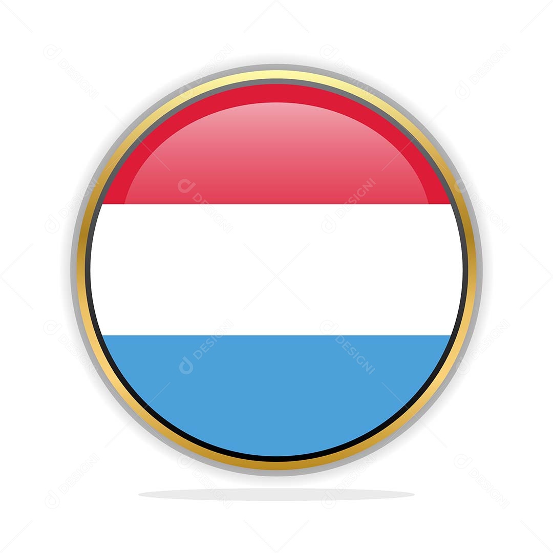 Botão da Bandeira de Luxemburgo Ilustração Vetor EPS