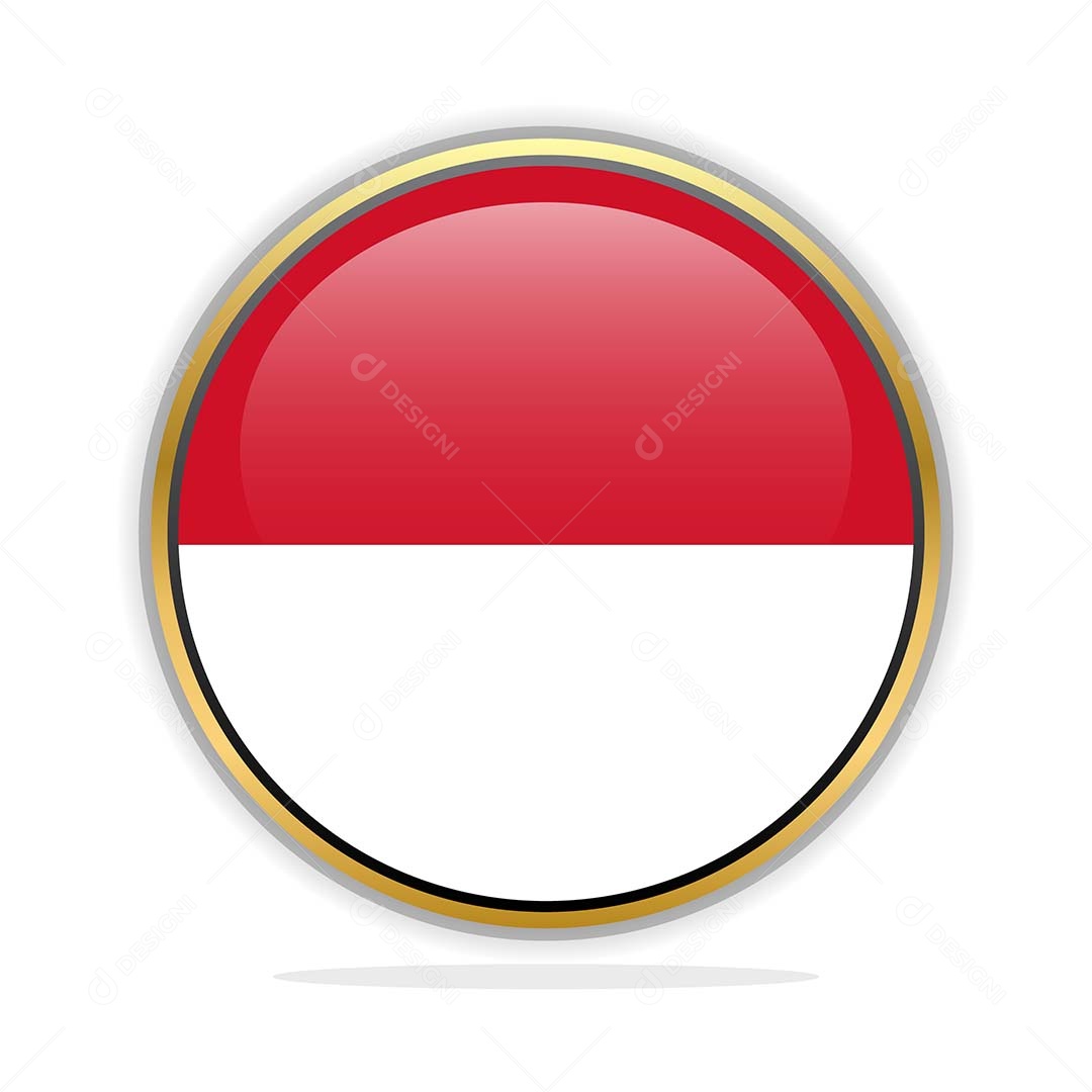 Botão da Bandeira de Monaco Ilustração Vetor EPS