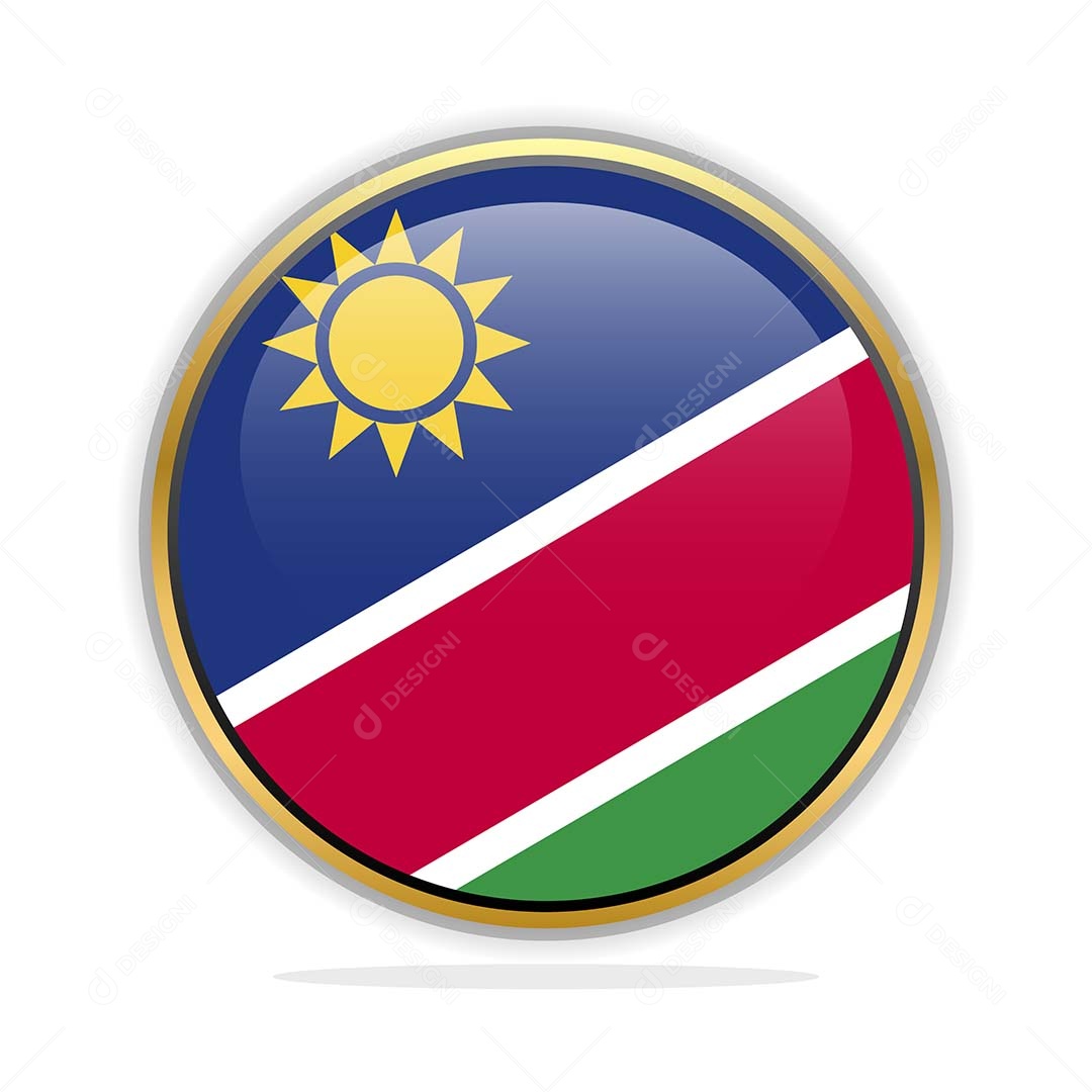 Botão da Bandeira da Namíbia Ilustração Vetor EPS