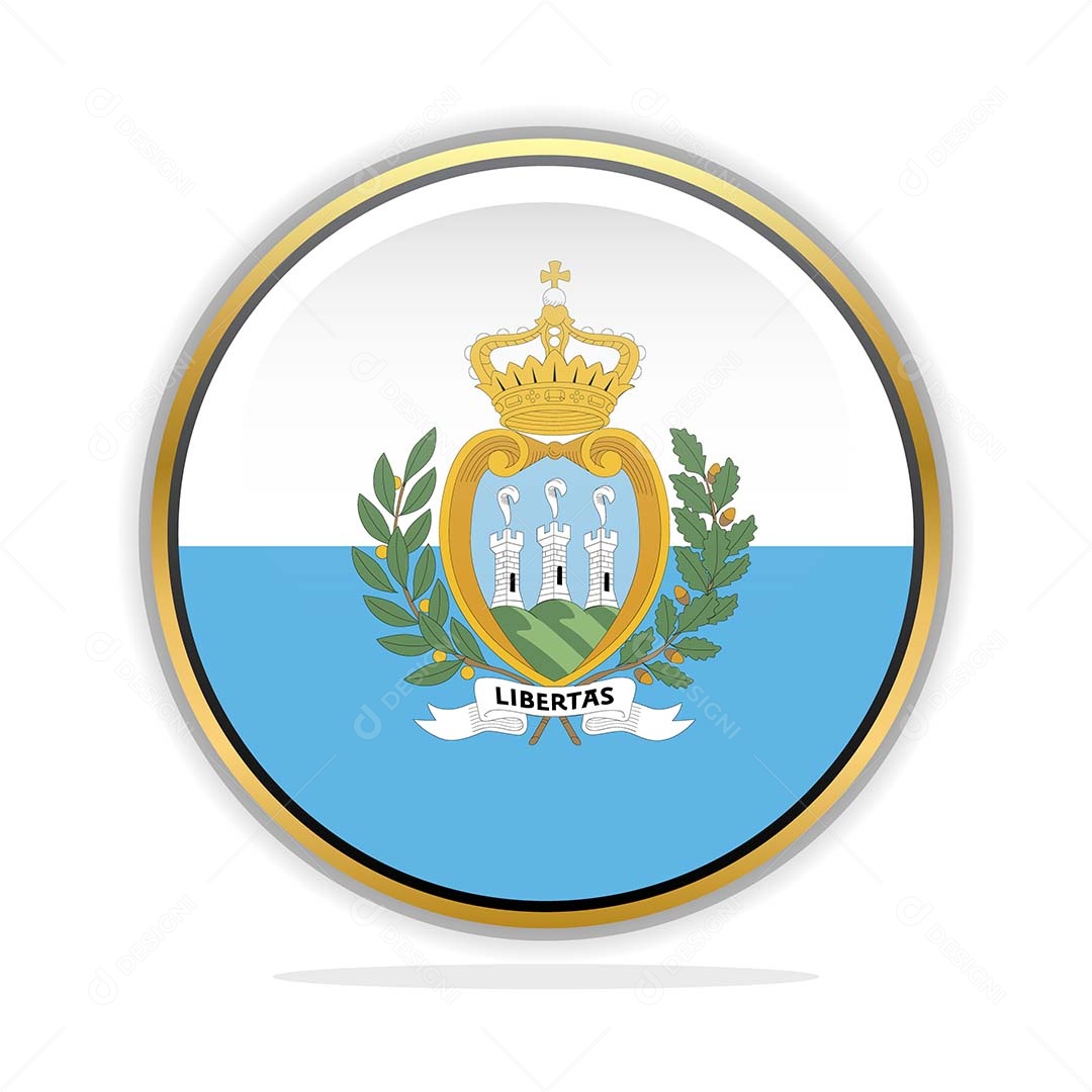 Botão da Bandeira de San Marino Ilustração Vetor EPS