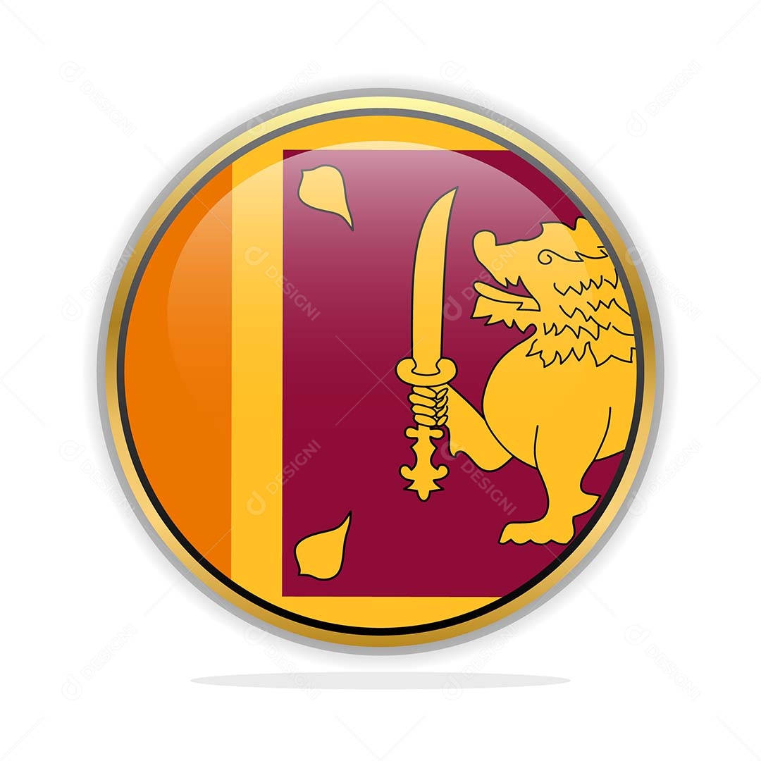 Botão da Bandeira de Sri Lanka Ilustração Vetor EPS