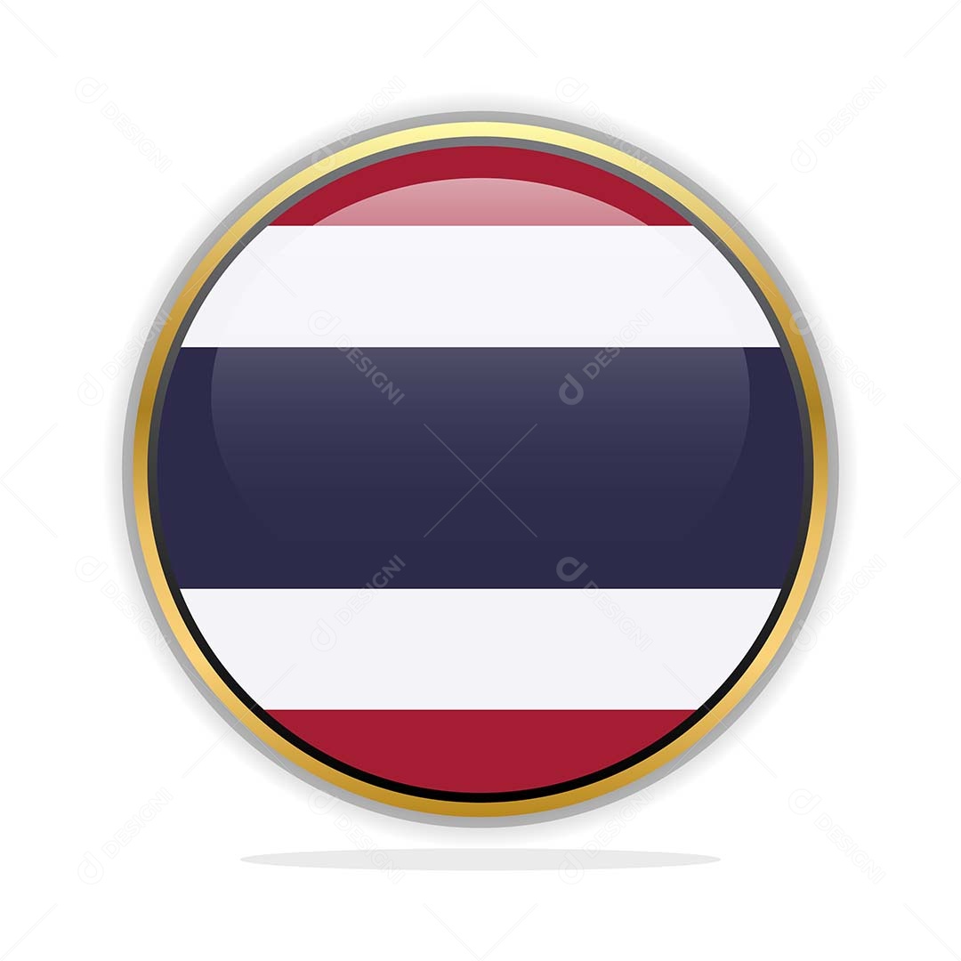 Botão da Bandeira da Tailândia Ilustração Vetor EPS