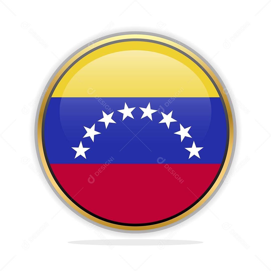 Botão da Bandeira da Venezuela Ilustração Vetor EPS