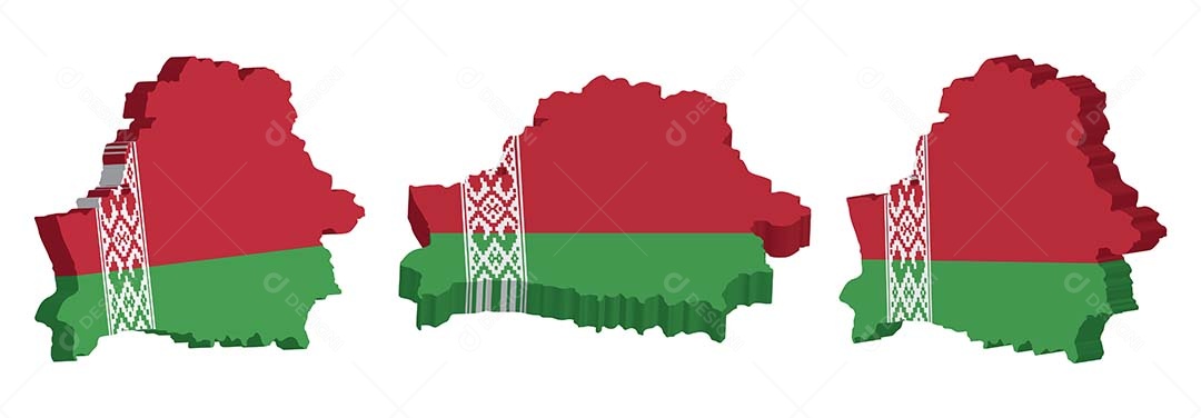 Mapa 3D da Bielorrússia Ilustração Vetor EPS