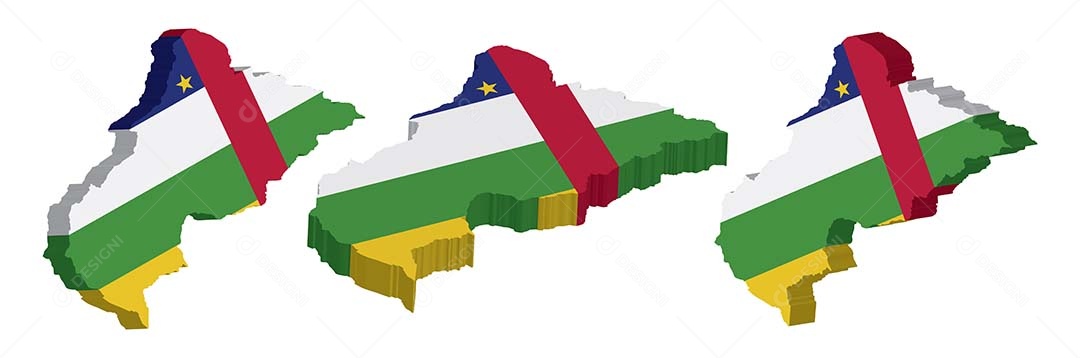 Mapa 3D da República Centro Africana Ilustração Vetor EPS