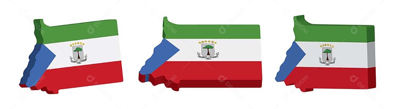 Mapa 3D da Guiné Equatorial Ilustração Vetor EPS