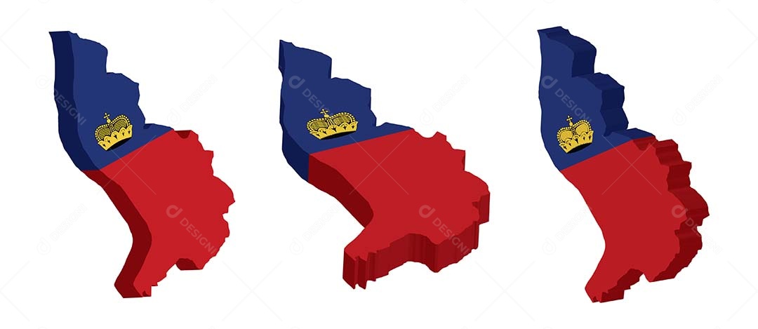 Mapa 3D do Liechtenstein Ilustração Vetor EPS