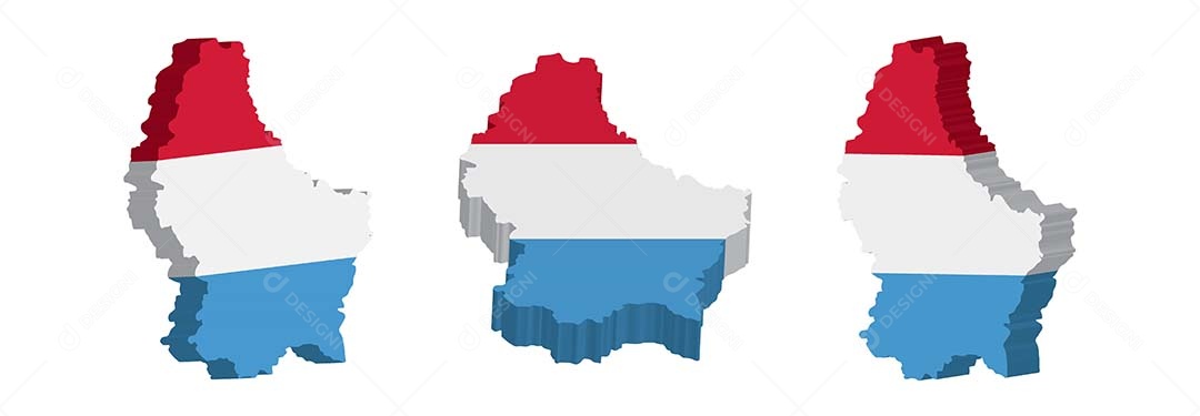 Mapa 3D do Luxemburgo Ilustração Vetor EPS