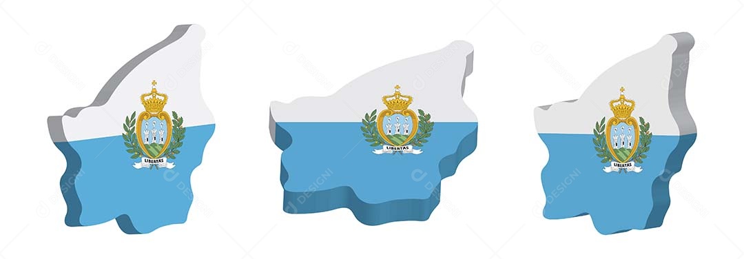 Mapa 3D da San Marino Ilustração Vetor EPS