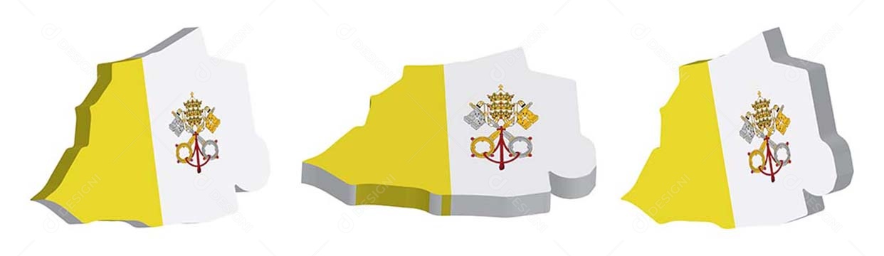 Mapa 3D da Cidade do Vaticano Ilustração Vetor EPS