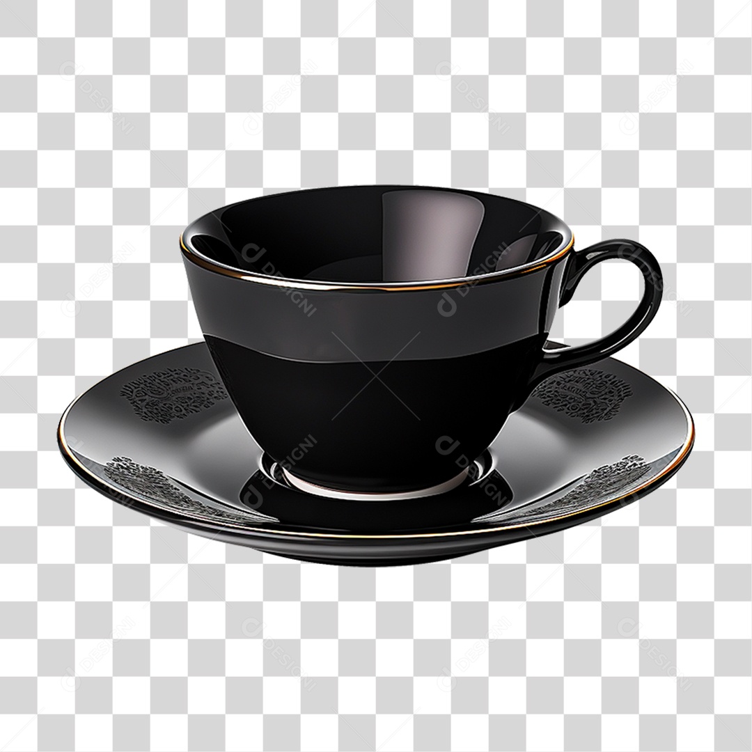 Xícara Preta PNG Transparente