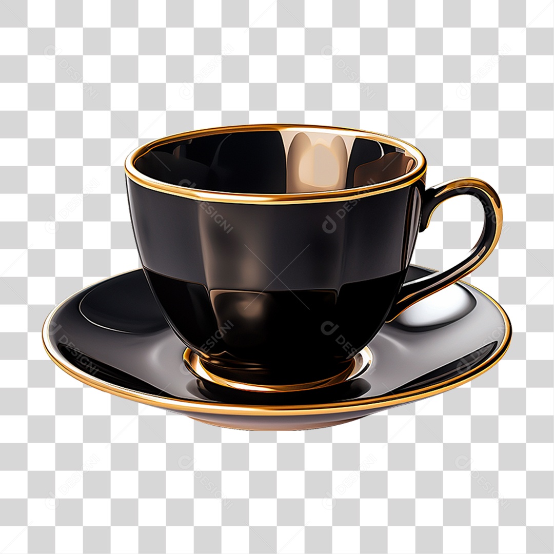 Xícara Preta PNG Transparente